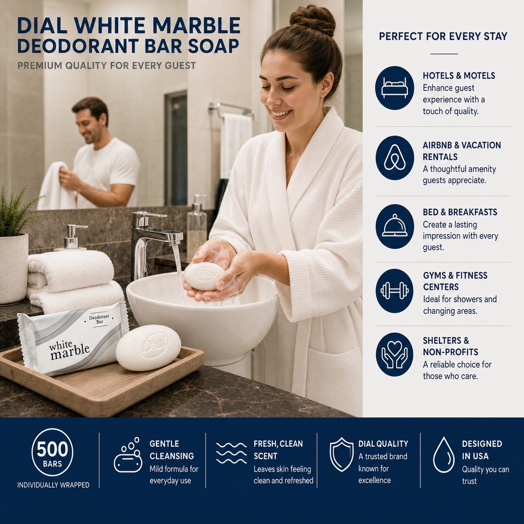 DIA00194A Dial White Marble guest bathroom use