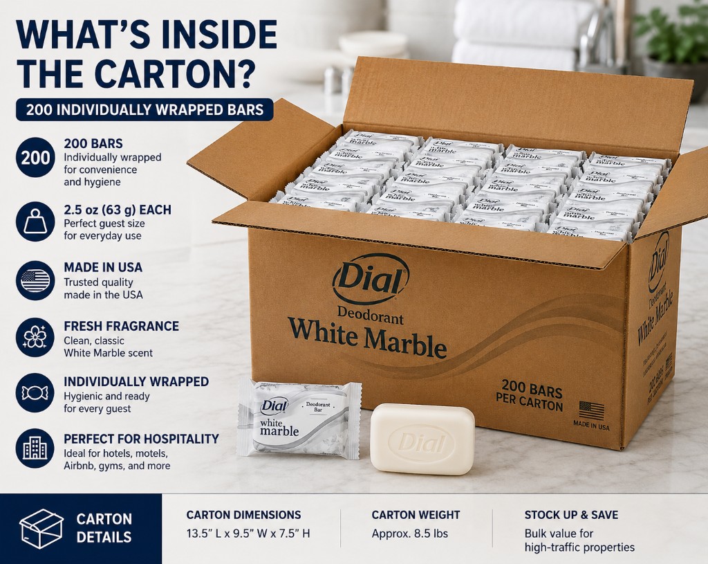 DIA00197A Dial White Marble 200 bars per carton
