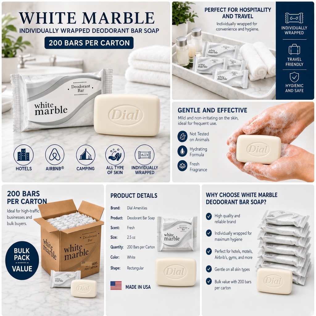 DIA00197A White Marble 200 bars product details, Made in USA