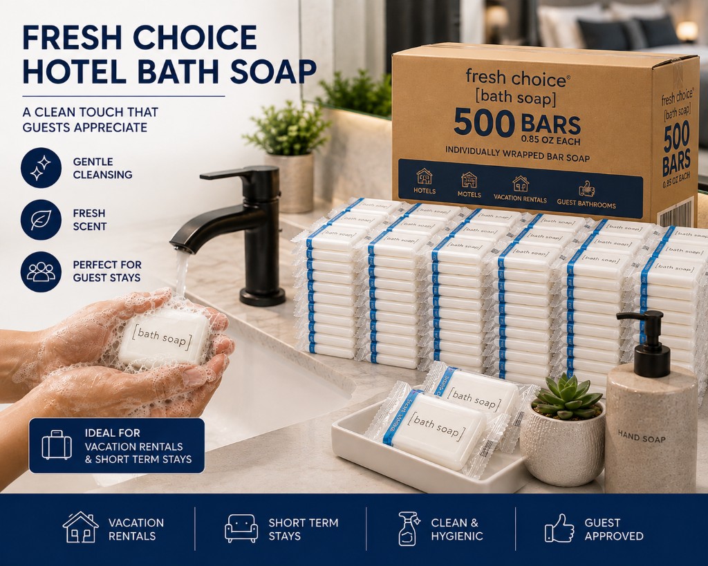 Fresh Choice #1 1/2 hotel bath soap at the sink
