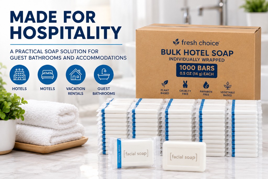 Fresh Choice #3/4 made for hospitality bulk hotel soap