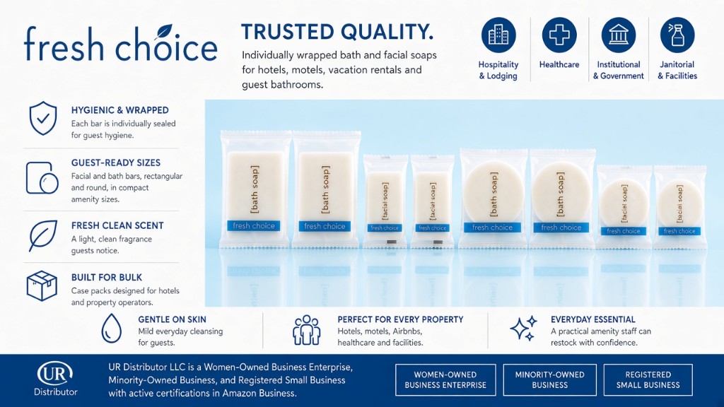 Fresh Choice: Trusted quality. Individually wrapped bath and facial soaps.